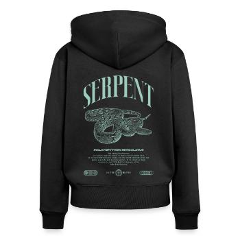 Gardien de reptiles python réticulé Streetwear - Sweat à capuche zippé Premium bio Femme - noir - Dos - Julia (174cm)