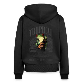 Grenouille arboricole aux yeux rouges Amphibien de la forêt tropicale - Sweat à capuche zippé Premium bio Femme - noir - Dos - Julia (174cm)