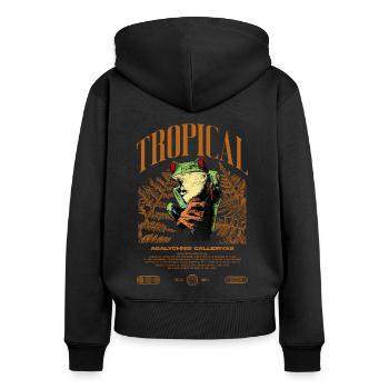 Grenouille arboricole aux yeux rouges Amphibien de la forêt tropicale - Sweat à capuche zippé Premium bio Femme - noir - Dos - Julia (174cm)