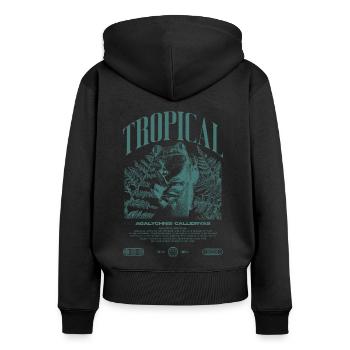 Grenouille arboricole aux yeux rouges Amphibien de la forêt tropicale - Sweat à capuche zippé Premium bio Femme - noir - Dos - Julia (174cm)