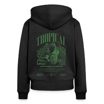 Grenouille arboricole aux yeux rouges Amphibien de la forêt tropicale - Sweat à capuche zippé Premium bio Femme - noir - Dos - Julia (174cm)