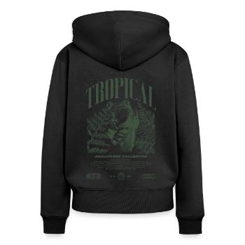 Grenouille arboricole aux yeux rouges Amphibien de la forêt tropicale - Sweat à capuche zippé Premium bio Femme - noir - Dos - Julia (174cm)
