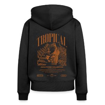 Grenouille arboricole aux yeux rouges Amphibien de la forêt tropicale - Sweat à capuche zippé Premium bio Femme - noir - Dos - Julia (174cm)