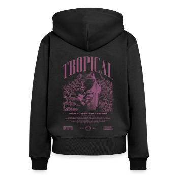 Grenouille arboricole aux yeux rouges Amphibien de la forêt tropicale - Sweat à capuche zippé Premium bio Femme - noir - Dos - Julia (174cm)