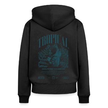 Grenouille arboricole aux yeux rouges Amphibien de la forêt tropicale - Sweat à capuche zippé Premium bio Femme - noir - Dos - Julia (174cm)