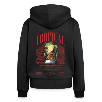 Grenouille arboricole aux yeux rouges Amphibien de la forêt tropicale - Sweat à capuche zippé Premium bio Femme - noir - Dos - Julia (174cm)
