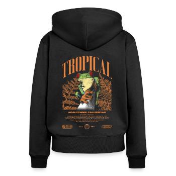 Grenouille arboricole aux yeux rouges Amphibien de la forêt tropicale - Sweat à capuche zippé Premium bio Femme - noir - Dos - Julia (174cm)