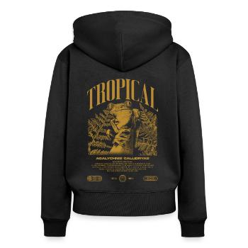 Grenouille arboricole aux yeux rouges Amphibien de la forêt tropicale - Sweat à capuche zippé Premium bio Femme - noir - Dos - Julia (174cm)