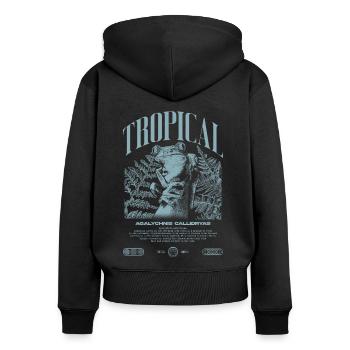 Grenouille arboricole aux yeux rouges Amphibien de la forêt tropicale - Sweat à capuche zippé Premium bio Femme - noir - Dos - Julia (174cm)