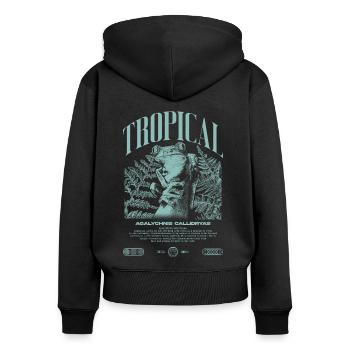 Grenouille arboricole aux yeux rouges Amphibien de la forêt tropicale - Sweat à capuche zippé Premium bio Femme - noir - Dos - Julia (174cm)