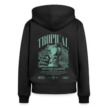 Grenouille arboricole aux yeux rouges Amphibien de la forêt tropicale - Sweat à capuche zippé Premium bio Femme - noir - Dos - Julia (174cm)