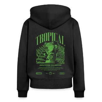 Grenouille arboricole aux yeux rouges Amphibien de la forêt tropicale - Sweat à capuche zippé Premium bio Femme - noir - Dos - Julia (174cm)