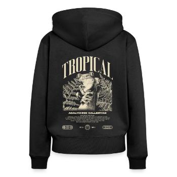 Grenouille arboricole aux yeux rouges Amphibien de la forêt tropicale - Sweat à capuche zippé Premium bio Femme - noir - Dos - Julia (174cm)