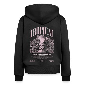 Grenouille arboricole aux yeux rouges Amphibien de la forêt tropicale - Sweat à capuche zippé Premium bio Femme - noir - Dos - Julia (174cm)