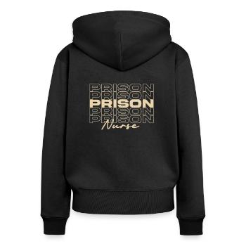 Infirmière de prison Infirmières médicales élégantes - Sweat à capuche zippé Premium bio Femme - noir - Dos - Julia (174cm)