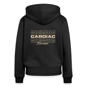 Infirmière cardiaque Infirmières médicales élégantes - Sweat à capuche zippé Premium bio Femme - noir - Dos - Julia (174cm)
