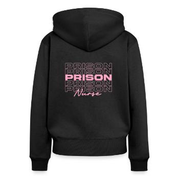 Infirmière de prison Infirmières médicales élégantes - Sweat à capuche zippé Premium bio Femme - noir - Dos - Julia (174cm)
