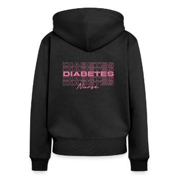 Diabetes Krankenschwester Medizinische Krankenschwestern Stilvoll - Frauen Premium Bio Zip Hoodie - Schwarz - Hinten - Julia (174cm)