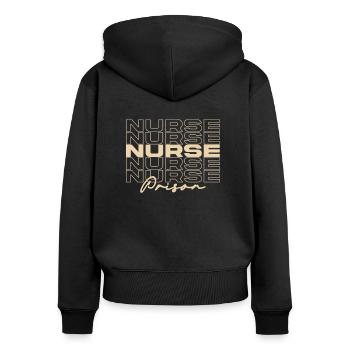 Infirmière de prison Infirmières médicales élégantes - Sweat à capuche zippé Premium bio Femme - noir - Dos - Julia (174cm)