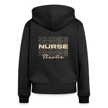 Theater Krankenschwester Krankenschwester Krankenschwestern Stilvoll - Frauen Premium Bio Zip Hoodie - Schwarz - Hinten - Julia (174cm)