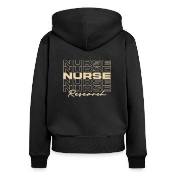 Research Nurse Medical Nurses Stylish - Women's Premium Organic Zip Hoodie - black - Back - Julia (174cm)