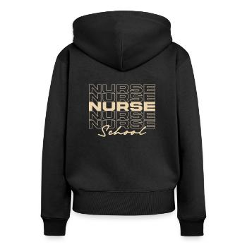 Schulkrankenschwester Krankenschwester Medizinische Krankenschwestern Stilvoll - Frauen Premium Bio Zip Hoodie - Schwarz - Hinten - Julia (174cm)