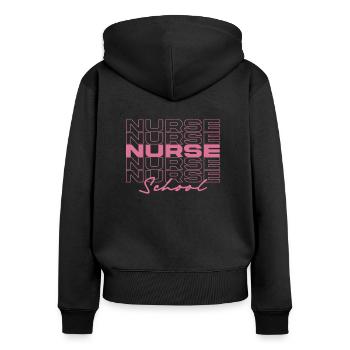 Infirmière d’école Infirmières médicales élégantes - Sweat à capuche zippé Premium bio Femme - noir - Dos - Julia (174cm)
