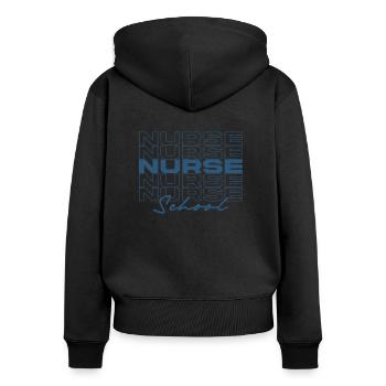 School Nurse Medical Nurses Stylish - Women's Premium Organic Zip Hoodie - black - Back - Julia (174cm)