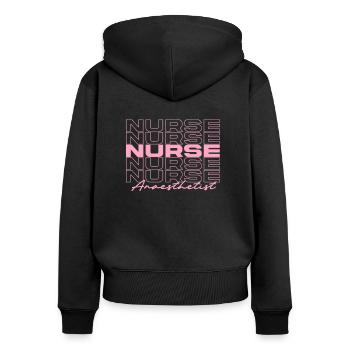 Infirmière anesthésiste Infirmières médicales élégantes - Sweat à capuche zippé Premium bio Femme - noir - Dos - Julia (174cm)