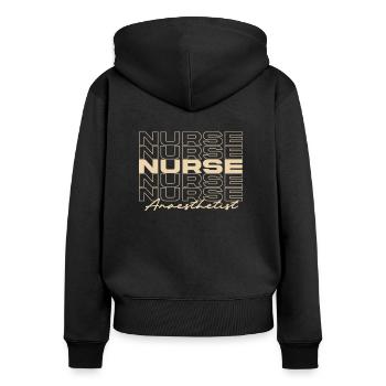 Infirmière anesthésiste Infirmières médicales élégantes - Sweat à capuche zippé Premium bio Femme - noir - Dos - Julia (174cm)