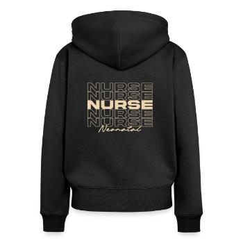 Nursing Neonatal Nurse Medical Nurses Stylish - Women's Premium Organic Zip Hoodie - black - Back - Julia (174cm)