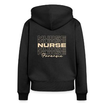 Forensic Nurse Medical Nurses Stylish - Women's Premium Organic Zip Hoodie - black - Back - Julia (174cm)