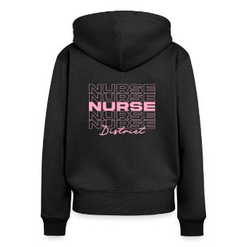 Infirmière de district Infirmières médicales élégantes - Sweat à capuche zippé Premium bio Femme - noir - Dos - Julia (174cm)
