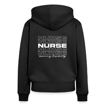Learning Disability Nurse Medical Nurses Stylish - Women's Premium Organic Zip Hoodie - black - Back - Julia (174cm)