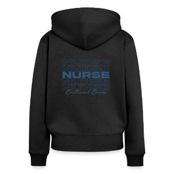 Critical Care Nurse Medical Nurses Stylish - Women's Premium Organic Zip Hoodie - black - Back - Julia (174cm)