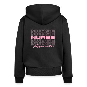 Krankenschwester Krankenschwester Medizinische Krankenschwestern Stilvoll - Frauen Premium Bio Zip Hoodie - Schwarz - Hinten - Julia (174cm)