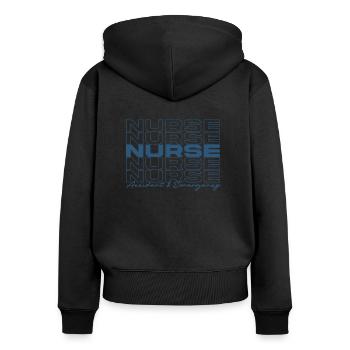 Unfall- und Notfallkrankenschwester Krankenschwestern Stilvoll - Frauen Premium Bio Zip Hoodie - Schwarz - Hinten - Julia (174cm)
