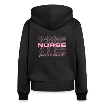 Infirmière en santé mentale Infirmières médicales élégantes - Sweat à capuche zippé Premium bio Femme - noir - Dos - Julia (174cm)