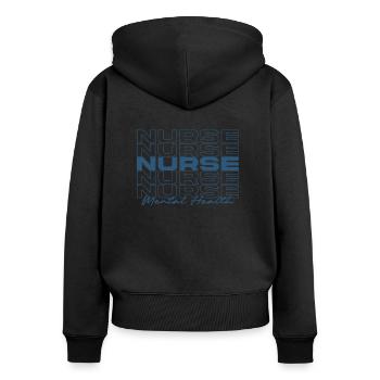 Infirmière en santé mentale Infirmières médicales élégantes - Sweat à capuche zippé Premium bio Femme - noir - Dos - Julia (174cm)