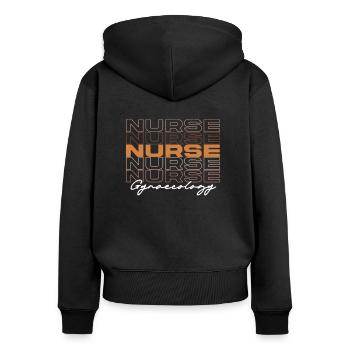 Black Strong Gynecology Nurse Melanin African - Women's Premium Organic Zip Hoodie - black - Back - Julia (174cm)