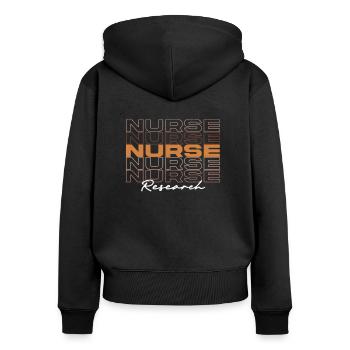 Infirmière de recherche noire Mélanine Médecine Africaine - Sweat à capuche zippé Premium bio Femme - noir - Dos - Julia (174cm)