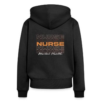 Black Mental Health Nurse Melanin African Medical - Women's Premium Organic Zip Hoodie - black - Back - Julia (174cm)