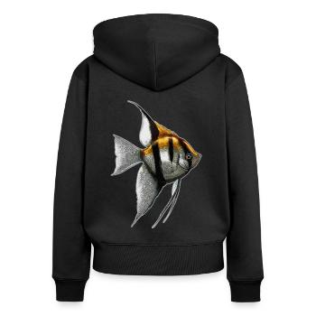 Altum Kaiserfisch Buntbarsch Fischhalter - Frauen Premium Bio Zip Hoodie - Schwarz - Hinten - Julia (174cm)