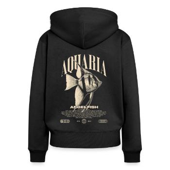 Altum Angelfish Cichlid Gardien de Poissons Streetwear - Sweat à capuche zippé Premium bio Femme - noir - Dos - Julia (174cm)