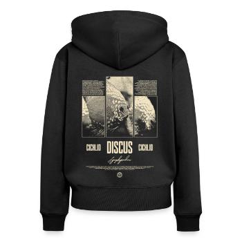 Diskusfisch Buntbarsch Aquarium Fischhalter - Frauen Premium Bio Zip Hoodie - Schwarz - Hinten - Julia (174cm)