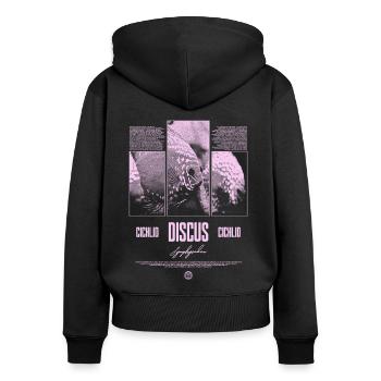 Diskusfisch Buntbarsch Aquarium Fischhalter - Frauen Premium Bio Zip Hoodie - Schwarz - Hinten - Julia (174cm)