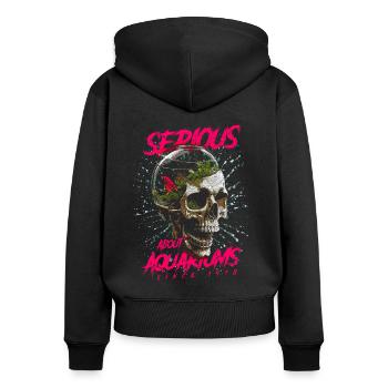 Sérieux au sujet des aquariums Gardien de poissons Anniversaire 1978 - Sweat à capuche zippé Premium bio Femme - noir - Dos - Julia (174cm)