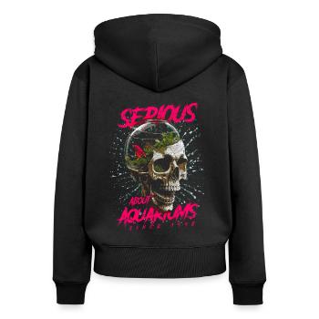 Ernst über Aquarien Fischhalter Geburtstag 1998 - Frauen Premium Bio Zip Hoodie - Schwarz - Hinten - Julia (174cm)