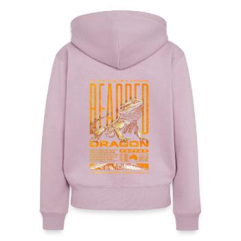 Anniversaire du gardien de reptiles dragon barbu Né en 1933 - Sweat à capuche zippé Premium bio Femme - rose poudré - Dos - Julia (174cm)