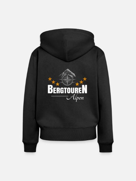 Bergtouren Alpen - Frauen Premium Bio Zip Hoodie - Schwarz